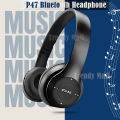 P47 Headset Bluetooth Wireless Earphones with Mic – Gaming Headset 5.0 Foldable Ear Over -P47 5.0 Earphone Hifi Noise Cancelling Headphone Bass Super Microphone- New F m TF Card Support. 