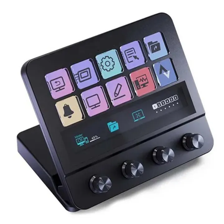 N4 Adjustable Stand Touch Strip 10-Key Visual Macro Keyboard Quad-Dial ...