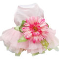 【Atoztide Store】pet Daisy Flower gauze tutu skirt puppy cat bowknot princess clothes. 