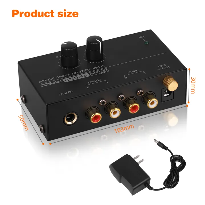 Preamplifier%20Phono%20Preamp%20Ultra-Compact%20Audio%20Amplifier%20With%20Level%20Volume%20Control%20Turntable%20Input%20Rca%20Output%201/4''%20Trs%20Output%20-%20Image%207