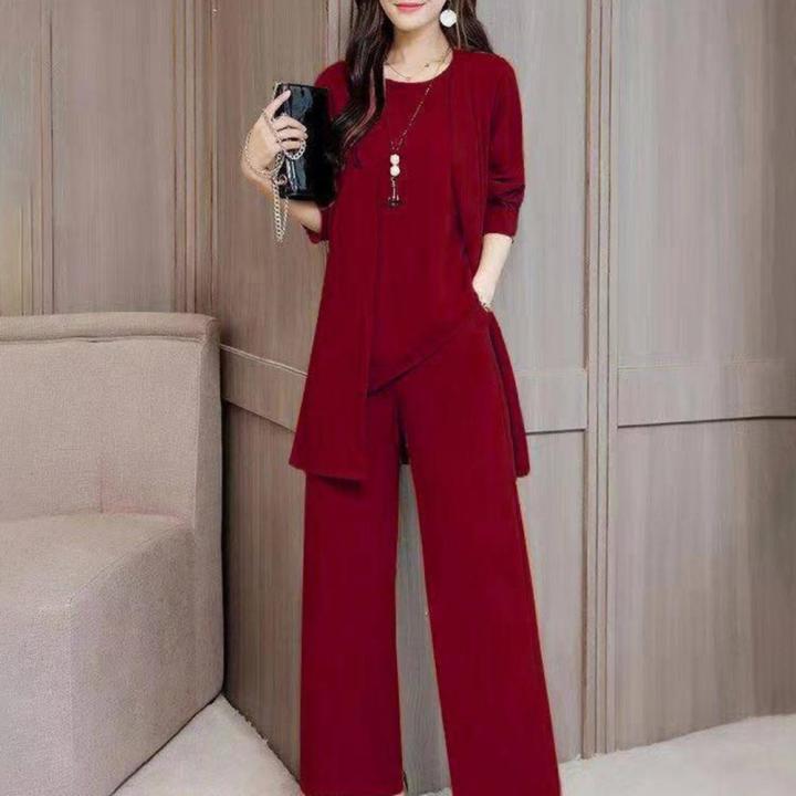 %E3%80%90HOT%E3%80%91%203Pcs/Set%20Fashion%20Lady%20Outfit%20O-Neck%20Dressing%20Up%20Comfortable%20Tank%20Tops%20Wide%20Leg%20Pants%20Mid-Length%20Coat%20Set%20-%20Image%205