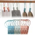Simple Plastic Clothes Hanger Clip Set / Portable Rope Clothespins / Windproof Clothes Peg Supplies. 