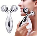 Professional 3D Manual Roller Face Body Massager with 2 Wheels Facial Slimming Tightening Skin Handheld 3D Roller Equipment New 3D Rolling Massager – Y-Shape, Ergonomic Design, Neck Tension & Headache Relief Tool with New Kneading - Improve Lymph & Blood. 