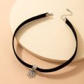 Cute Snowflake Chain Choker Necklace for Women Charms Black Cloths Adjustable Christmas Jewelry Gift Collar 20741. 