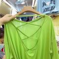 Beach Blouse Loose Cross Back Long Sleeve Thin Sneaky Design Backless Sun Protection T T-shirt Women's Summer Pullover Air Conditioner. 