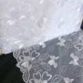 White  Lace 19cm  -Thread Mirror Flower Embroidery High Quality Lace Trim For Undergarments,Wedding Fabric. 