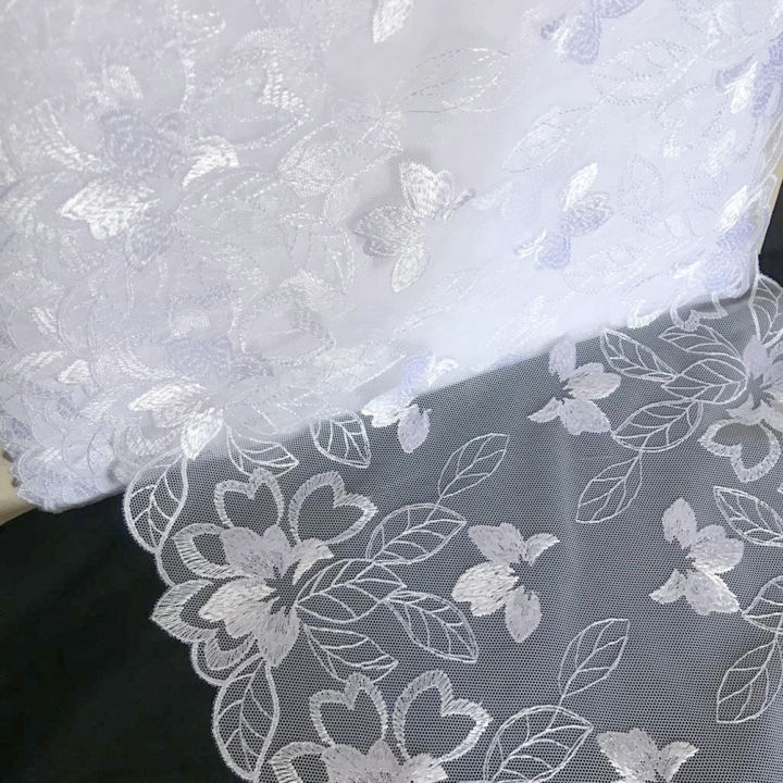 White%20%20Lace%2019cm%20%20-Thread%20Mirror%20Flower%20Embroidery%20High%20Quality%20Lace%20Trim%20For%20Undergarments,Wedding%20Fabric%20-%20Image%204