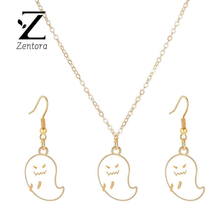 Zentora Bride Jewelry Set Cute Shape Luxury Pendant Necklace Earrings