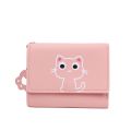 2023 New Women's Wallet Cute Cat Short Wallet Leather Small Coin Purse Girls Money Bag Card Holder Ladies Female Hasp Wallet. 