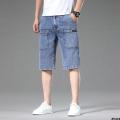 Men's Straight Summer Pocket Pants Stretch Six Or Seven Points Loose Men's Thin Breeches 2023 Denim Shorts Pants. 
