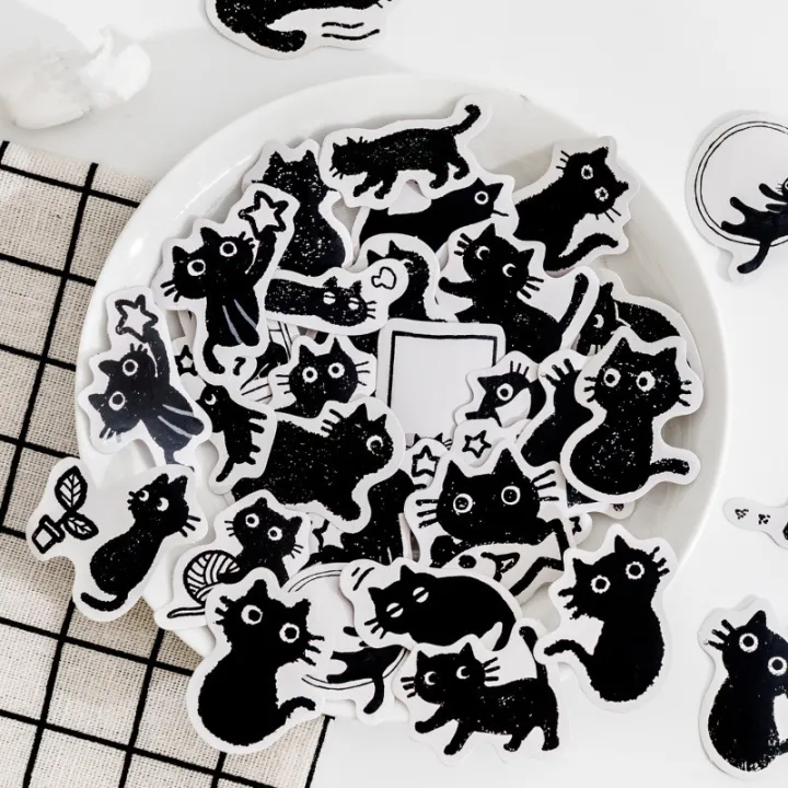 45PCS%20Black%20Cat%20Theme%20Stickers%20Decoration%20Kawaii%20Cute%20Cats%20Stickers%20Self-adhesive%20Scrapbooking%20Stickers%20For%20Laptop%20Planners%20-%20Image%206