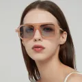 【Hot demand】Retro Double Bridge Women's Sunglasses Fashion Leopard Sun Glasses Trendy Street Wear Shades Men's Shades UV400 Eyewear. 