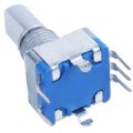 3X 20-Point Shaft Detents Encoder and 360 Degree Rotary with Push Button Blue + Silver. 