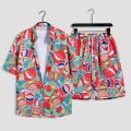 Summer Island Clothing Hainan Island Sanya Hawaii Printed Shirt Beach Suit Trendy Beach Pants Cool Seaside Style. 