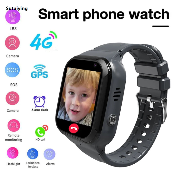 Sutuiying Kids Smart Watch 4G Call Video LBS Tracker Location SOS ...