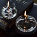 Wick Candlestick Delicate Glass Rustic Oil lamp European Round Candlelight for Home decor Dining room Christmas party Gift idea Romantic atmosphere Christmas decoration Wedding centerpiece Banquet table setting  ambiance Home ornament Home decoration. 