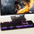 LESHP Gaming Office USB Wired Mechanical Keyboard With LED Backlight Black. 