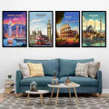 A4 Sized Poster Cities Towns Landscapes Wall Posters PVC Framed Wall Decors. 