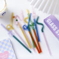 1Pc Glass Straws Twist Reusable Straws Heat Resistant Glass Straw Drinking Milk Tea Long Stem Glass Staws. 