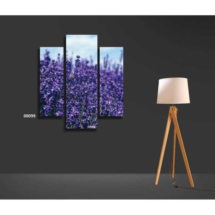 Three (3)Pieces Modern HD Printed Home Decor Wall Art Framed  -  Lavender Fields