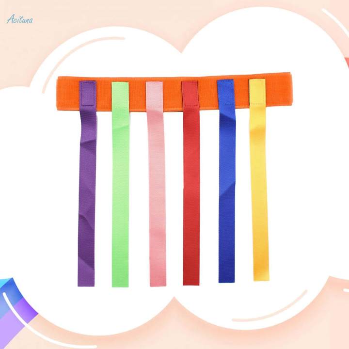 HEMOTON 6 Pcs Educational Toys Kids Chase Game Belt Kids Game Belt Game Flag Belt Football Team Ribbon Kids Running Game Kids Game Favors Tail Puzzle Child Training Equipment - View #8