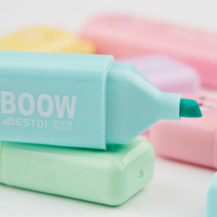 4/5/6Pcs/set%20Mini%20Bear%20Macaron%20Ins%20Highlighter%20Diagonal%20Mark%20Clipbook%20Diary%20Student%20Marker%20-%20Image%207