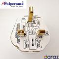 Plug Top - 13A Fused - Square Pin - POLYCROME - 3 Pin. 