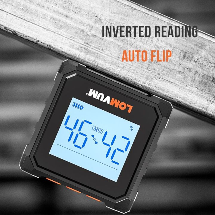 LOMVUM Digital Protractor Laser USB Inclinometer Magnetic 360° Level Angle Finder High Precision Goniometer Tilt Measuring Tools