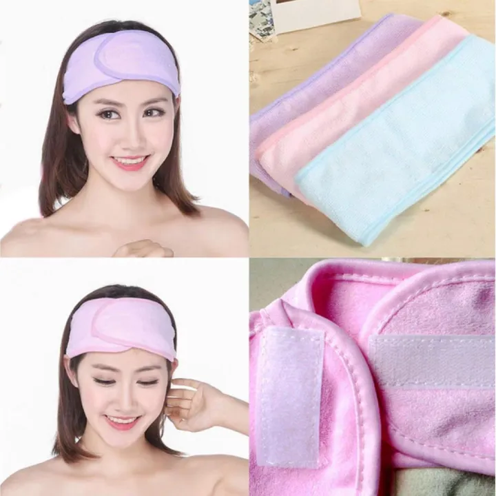 1PCS Colorful Soft Salon SPA Facial Headband Women Adjustable Hairband Makeup Toweling Hair Wrap Head Band Hair Accessories
