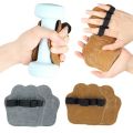 1Pairs New Cowhide Leather Weight Lifting Training Gloves Palm Protection Anti-Slip Palm Pad Half Finger Gym Glove Pull Ups. 