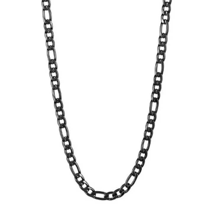 Matt Black Lara Cut Men's Stainless Steel Chain