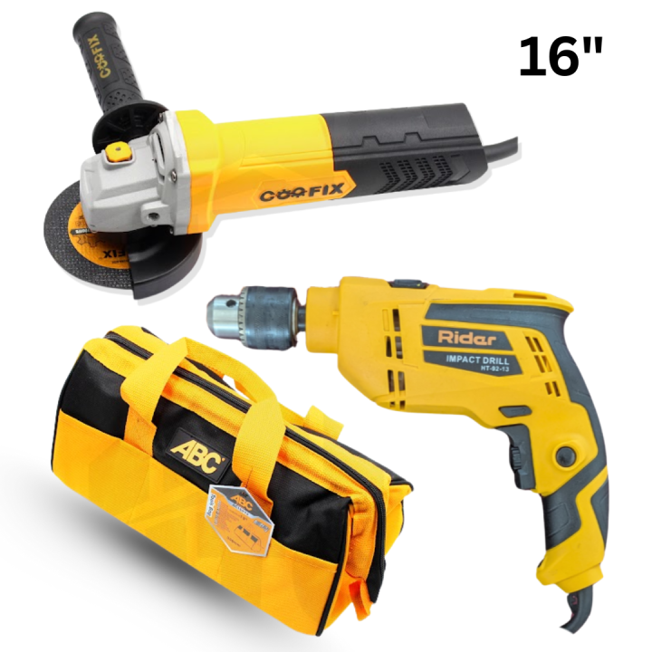 Impact Drill 650W Rider – HT-92-13+Angle Grinder 100mm With 5 Pcs ...