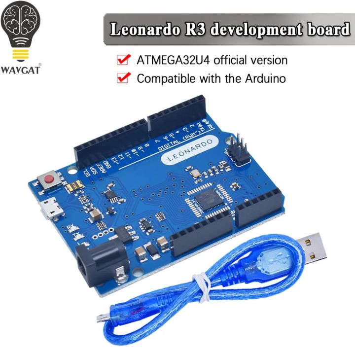 Leonardo R3 Microcontroller Atmega32u4 Development Board With USB Cable ...