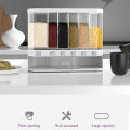 Wall-Mounted Dry Food Dispenser 6-Grid Cereal Dispensers Food Storage Container Kitchen Storage Tank for Cereal, Rice, Candy, Coffee Bean, Snack, Grain. 