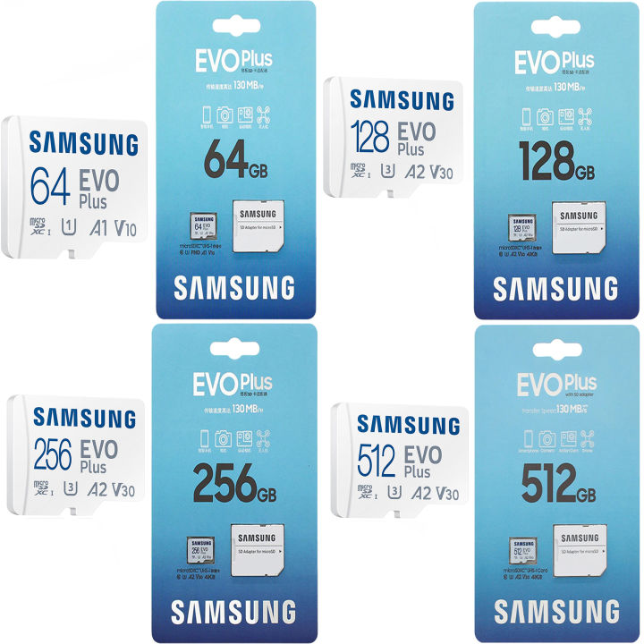 Samsung Class 10 EVO Plus Micro SDXC UHS-1 UHS-3 64GB 128GB 256GB 512GB Genuine Memory Card TF Card