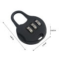 3-Digit Combination Lock 4.8cm Plastic Travel Luggage Lock Black. 