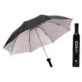 Double Layer Folding Portable Wine Bottle Umbrella with Bottle Cover for UV Protection & Rain. 