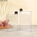 1Pc Flat Plastic Cup Flat Water Bottle Transparent Book Paper Pad Portable Water Bottle Drinks Kettle Bottle for Notebook. 