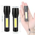 Led Flashlight Rechargeable USB Mini Torch Light, Ultra Brightest Small Flash Light Handheld Pocket Compact Portable Tiny Lamp with Side Lantern, High Powered Tactical Travel Flashlights 1 Pack. 
