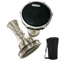 8'' 9'' Rowell Aluminium Darbuka with Carrying Bag - Tunable All-Weather Synthetic Head Darbak Fine Tuned Darbag Doumbek Congo Bongo with Soft case. 