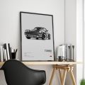 【HUT】 Pop Black And White German Luxury Sports Car Poster Wall Art 911 GT3 RS Turbo HD Oil On Canvas Print Garage Living Room Decor. 