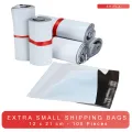 Bundle of 100 BAGS  EXTRA SMALL 12cm x 17.5 + 5cm SIZE Poly Mailer White Daraz Flyers Shipping Bags Thickness - 110 Micron Packaging material Bags Plastic Poly Envelope 25cm*35cm Flyer Packs Postal Safe Mailing Bags Shipping packing Bags. 