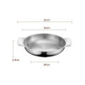【Latest Style】 Flat Bottom Stainless Steel Paella Frying Pans With Handles Non-Stick Saucepan Cooking Pot Kitchenware Kitchen. 