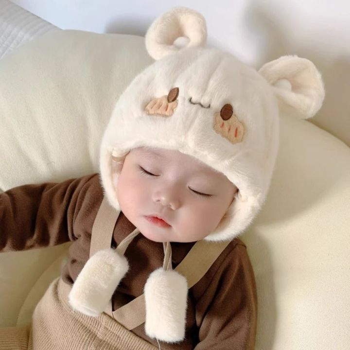 Lovely%20Winter%20Baby%20Bear%20Hats%20Soft%20Outdoor%20Newborn%20Bonnet%20Hats%20Ear%20Protection%20Fleece%20Wool%20Boys%20Girls%20Beanie%20Cap%20Kids%20-%20Image%202