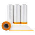 4 Rolls Plastic Sheeting 4.9X65.5Ft for Automotive Painting Covering. 