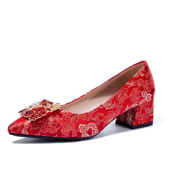 New%20Wedding%20Red%20Shoes%20Bridal%20Shoes%20Chunky%20Heel%20Pregnant%20Women%20Xiuhe%20Wedding%20Shoes%20High%20School%20Low%20Heel%20Wedding%20Shoes%20Lace-up%20Dress%20Shoes%20-%20Image%203