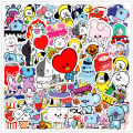 50Pcs/Set ❉ BTS BT21 Series 04 Stickers ❉ DIY Mixed Waterproof Fashion Doodle Decals Stickers. 
