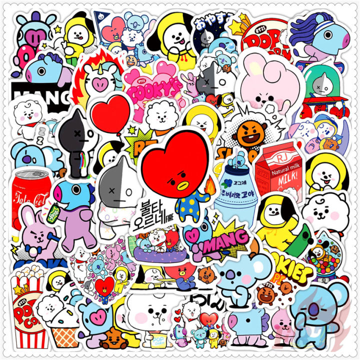 50Pcs/Set%20%E2%9D%89%20BTS%20BT21%20Series%2004%20Stickers%20%E2%9D%89%20DIY%20Mixed%20Waterproof%20Fashion%20Doodle%20Decals%20Stickers%20-%20Image%203