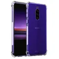 For Sony Xperia 1 Transparent Soft Gel TPU Reinforced Corners Cushion Bumper Shockproof Drop Protection Case Cover. 