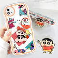 DuBaiNi For Realme C20A Realme C20 Realme C11 2021 (With Free Holder) Fashion Soft Wavy Phone Case Funny Crayon Shin-chan Cartoon Shockproof Cellphone Casing Full Cover Camera Protection. 